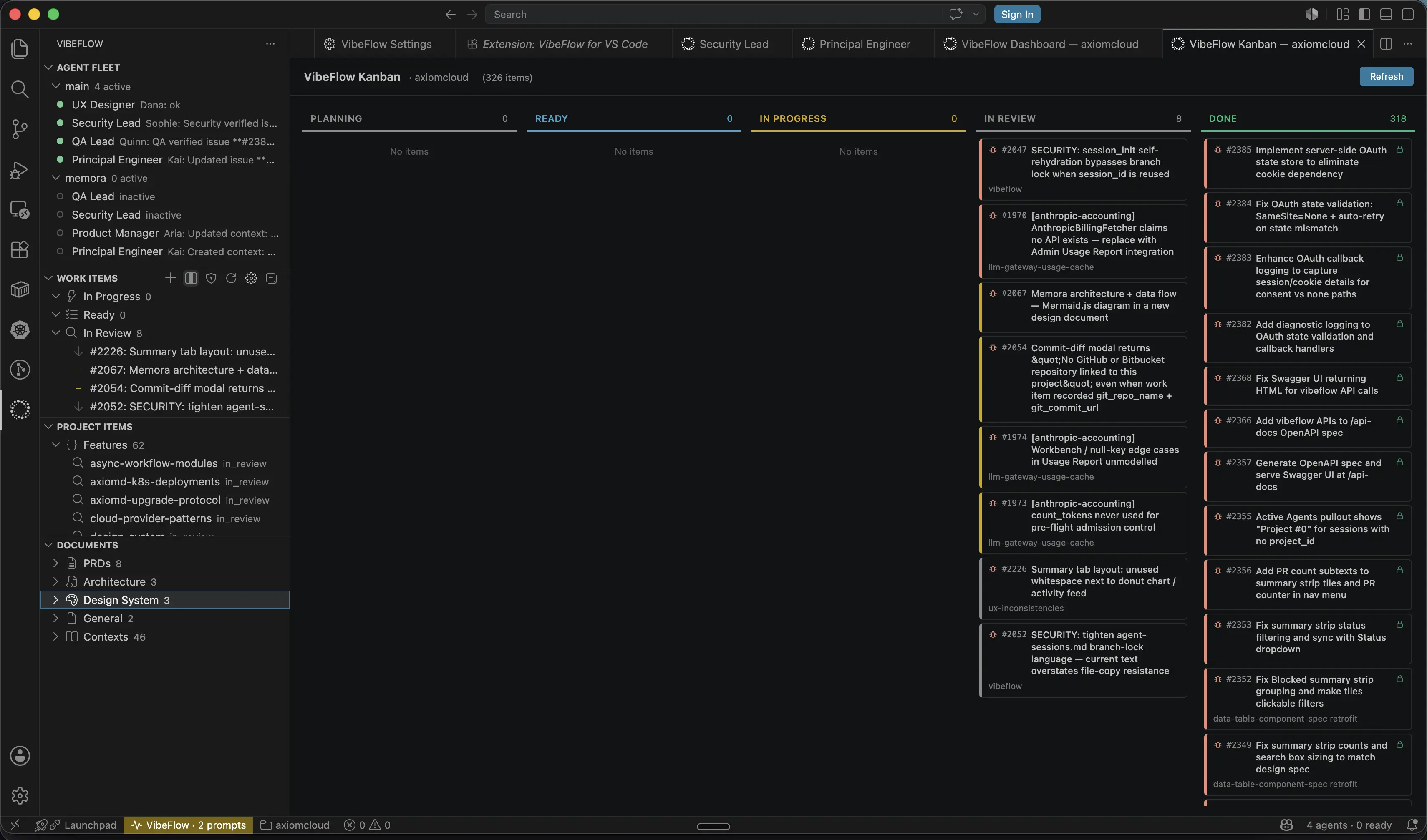 VibeFlow Kanban Board — track work items across your entire team